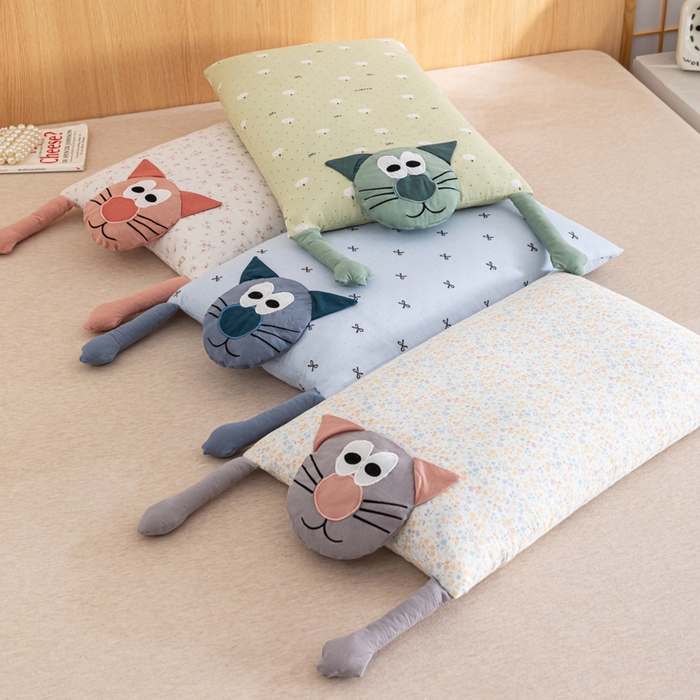 91家纺网 家纺一手货源 找家纺 （总）芯洲2025新款全棉双层纱荞麦枕卡通可爱工艺款抱枕枕头枕芯