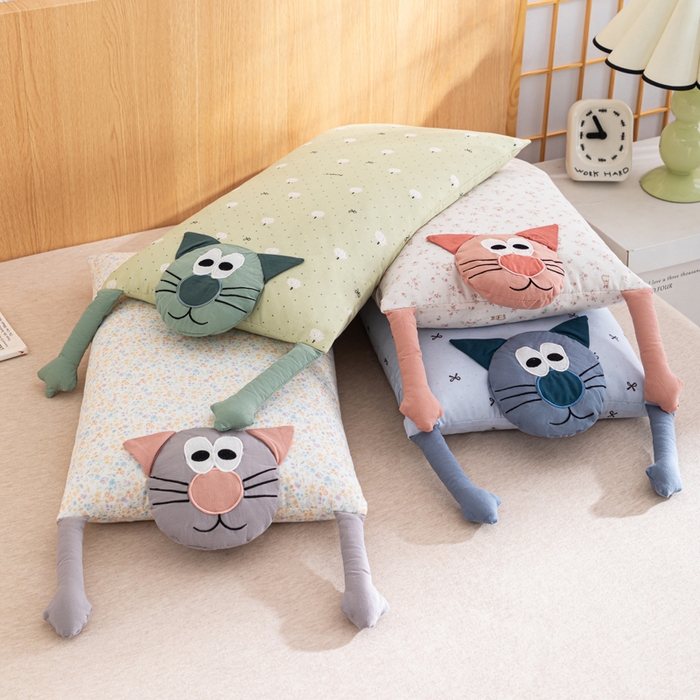 91家纺网 家纺一手货源 找家纺 （总）芯洲2025新款全棉双层纱荞麦枕卡通可爱工艺款抱枕枕头枕芯