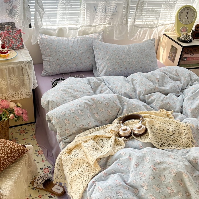 91家纺网 家纺一手货源 找家纺 （总）彩韵家纺 2025新款超柔云感m印花双层纱四件套