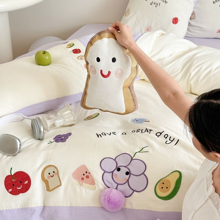 91家纺网 家纺一手货源 找家纺 （总）西西家居2025新款A类超柔有氧双层纱四件套-葡萄多肉（券后不低于328）