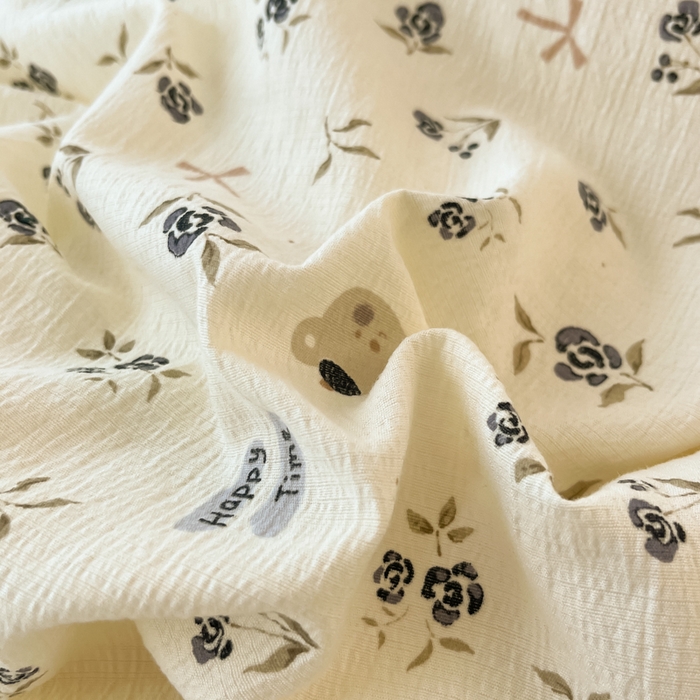 91家纺网 家纺一手货源 找家纺 彩韵家纺 2025新款超柔云感m印花双层纱四件套 快乐时光