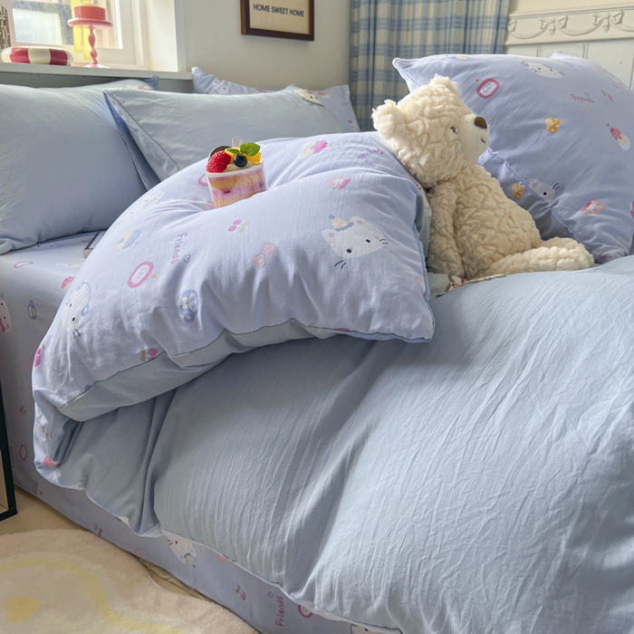 91家纺网 家纺一手货源 找家纺 （总）喜颜 2025新款超柔水洗糯糯棉爆款毛巾绣四件套学生宿舍三件套