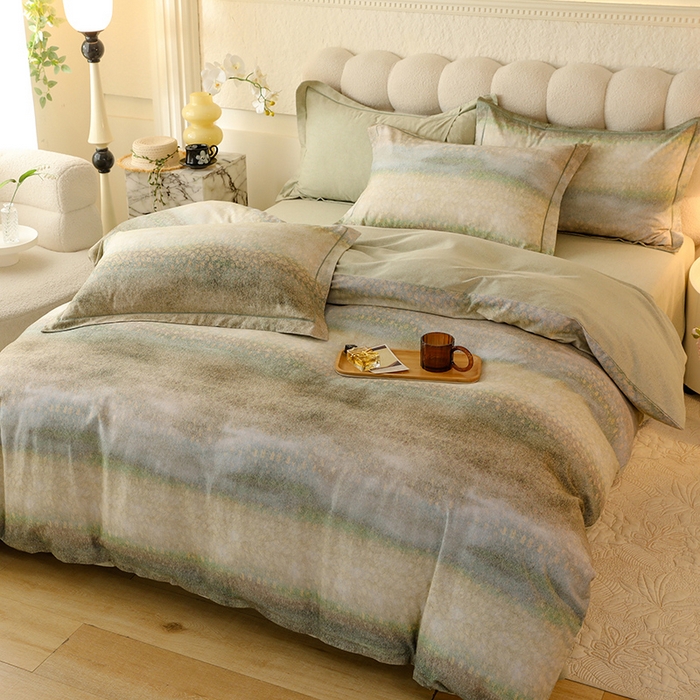 91家纺网 家纺一手货源 找家纺 磨毛世家家纺2025新款金太阳铂金四件套加厚四件套 风驰