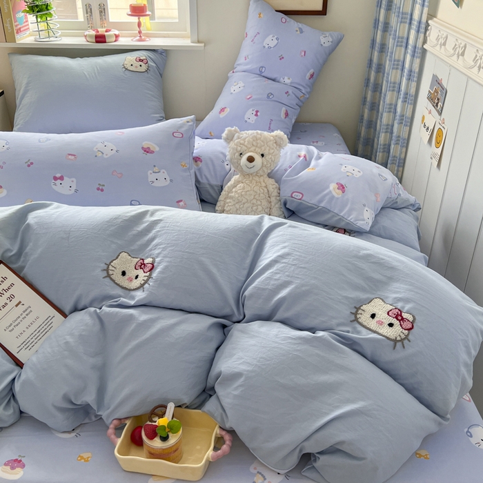 91家纺网 家纺一手货源 找家纺 （总）喜颜 2025新款超柔水洗糯糯棉爆款毛巾绣四件套学生宿舍三件套