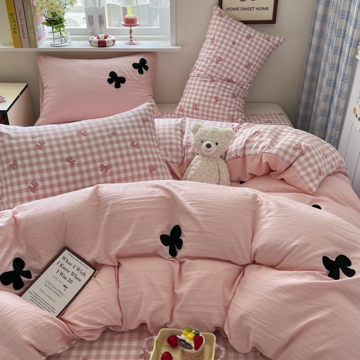 91家纺网 家纺一手货源 找家纺 （总）喜颜 2025新款超柔水洗糯糯棉爆款毛巾绣四件套学生宿舍三件套