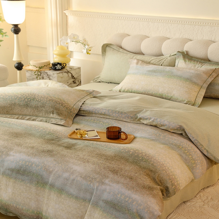 91家纺网 家纺一手货源 找家纺 磨毛世家家纺2025新款金太阳铂金四件套加厚四件套 风驰