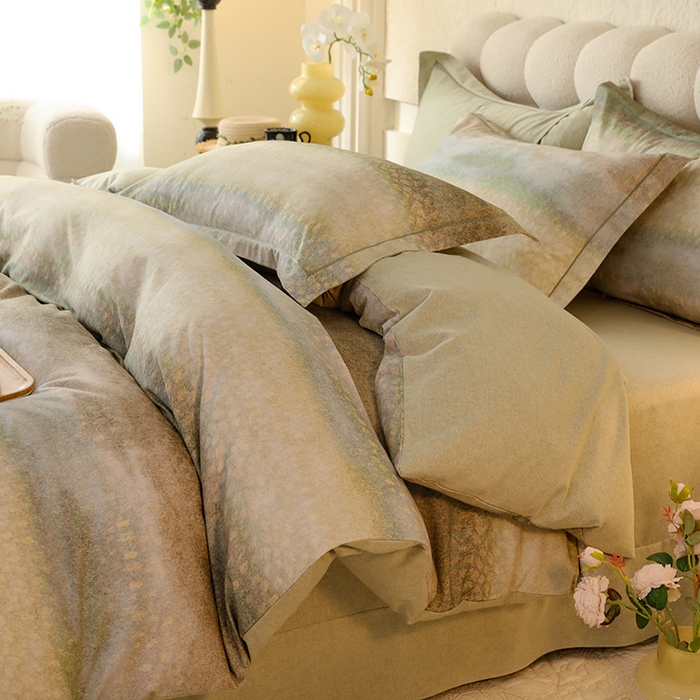 91家纺网 家纺一手货源 找家纺 磨毛世家家纺2025新款金太阳铂金四件套加厚四件套 风驰