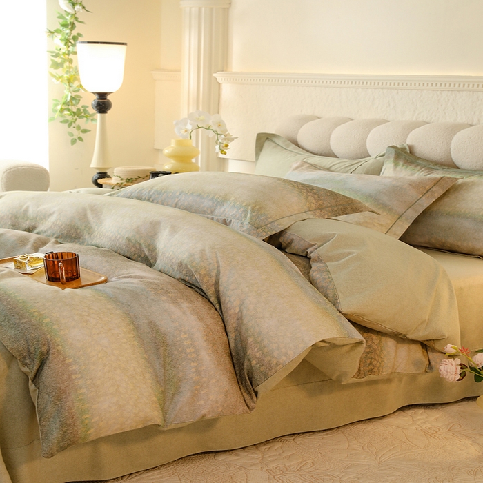 91家纺网 家纺一手货源 找家纺 磨毛世家家纺2025新款金太阳铂金四件套加厚四件套 风驰