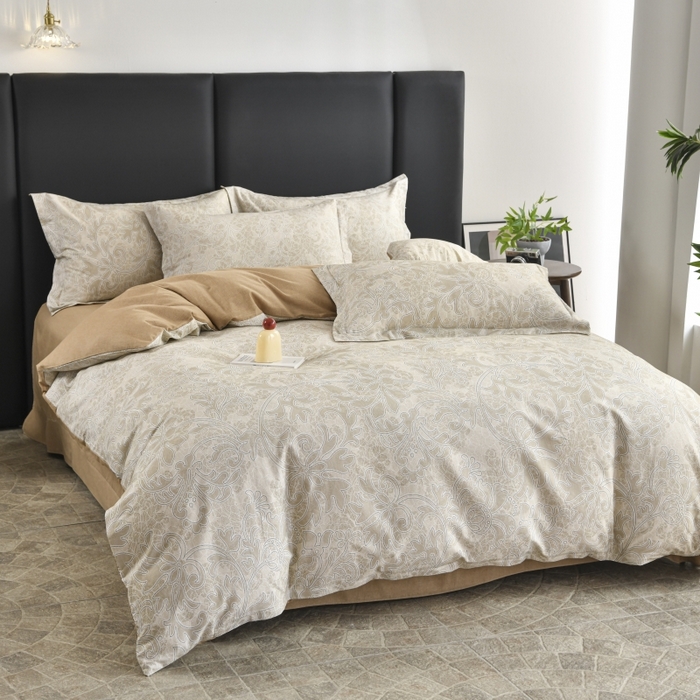 91家纺网 家纺一手货源 找家纺 磨毛世家家纺2025新款金太阳铂金四件套加厚四件套 赫拉