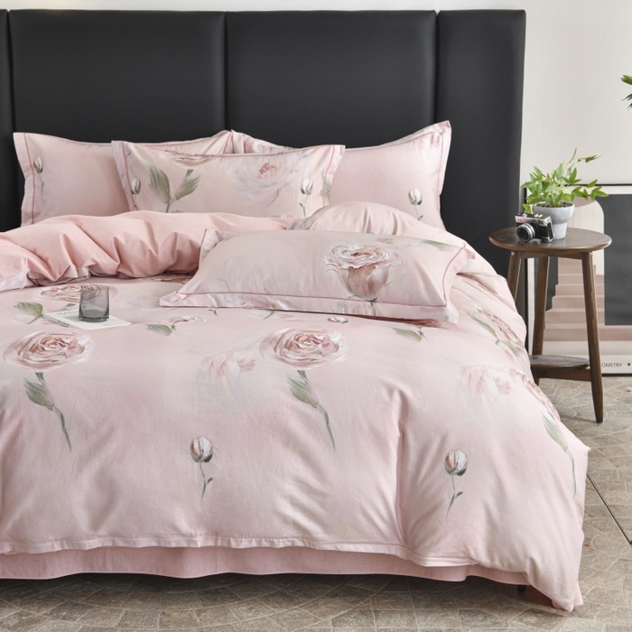 91家纺网 家纺一手货源 找家纺 磨毛世家家纺2025新款金太阳铂金四件套加厚四件套 花开艳丽