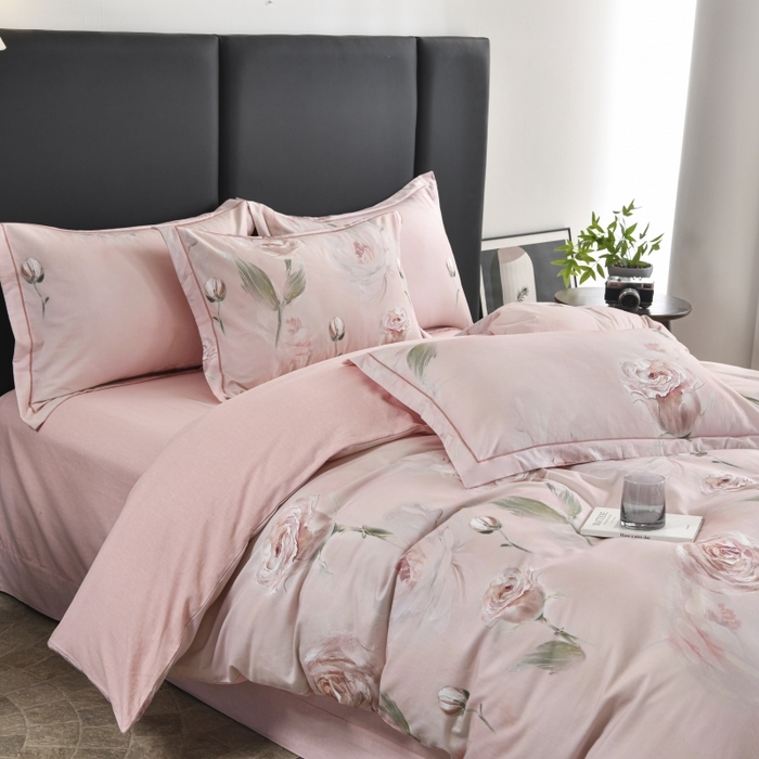 91家纺网 家纺一手货源 找家纺 磨毛世家家纺2025新款金太阳铂金四件套加厚四件套 花开艳丽