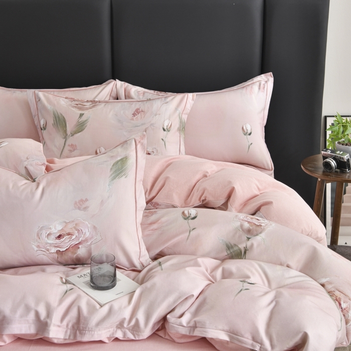 91家纺网 家纺一手货源 找家纺 磨毛世家家纺2025新款金太阳铂金四件套加厚四件套 花开艳丽