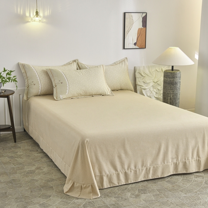 91家纺网 家纺一手货源 找家纺 磨毛世家家纺2025新款金太阳铂金四件套加厚四件套 花香蝶自来