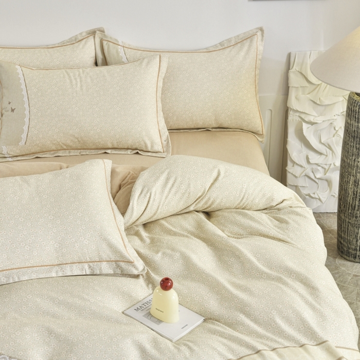 91家纺网 家纺一手货源 找家纺 磨毛世家家纺2025新款金太阳铂金四件套加厚四件套 花香蝶自来