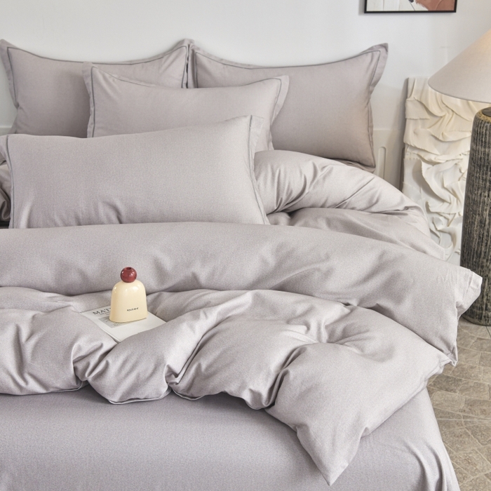 91家纺网 家纺一手货源 找家纺 磨毛世家家纺2025新款金太阳铂金四件套加厚四件套 灰色