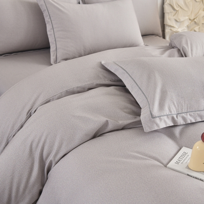 91家纺网 家纺一手货源 找家纺 磨毛世家家纺2025新款金太阳铂金四件套加厚四件套 灰色