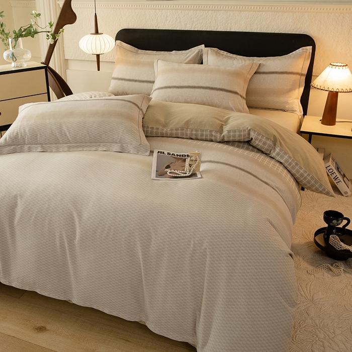 91家纺网 家纺一手货源 找家纺 磨毛世家家纺2025新款金太阳铂金四件套加厚四件套 流年