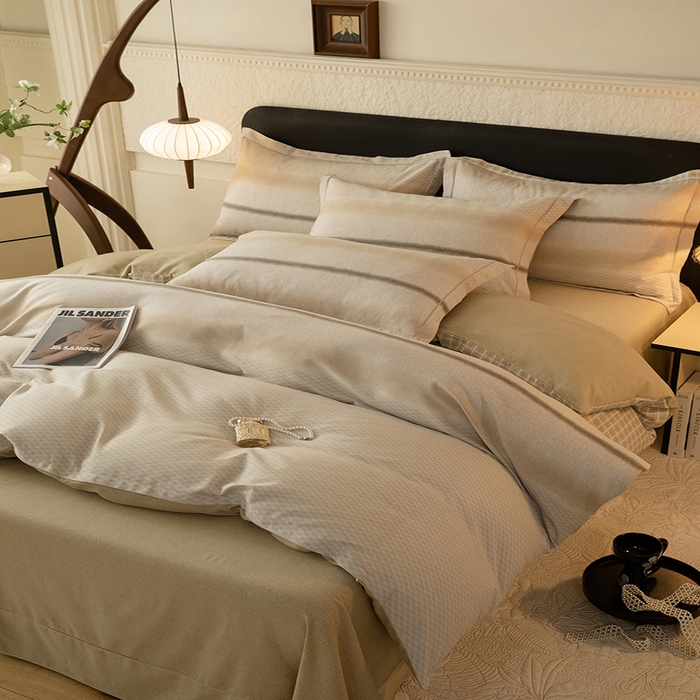 91家纺网 家纺一手货源 找家纺 磨毛世家家纺2025新款金太阳铂金四件套加厚四件套 流年