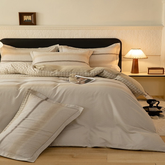 91家纺网 家纺一手货源 找家纺 磨毛世家家纺2025新款金太阳铂金四件套加厚四件套 流年