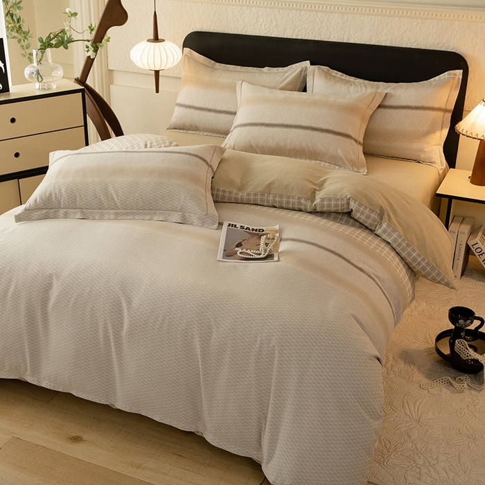 91家纺网 家纺一手货源 找家纺 磨毛世家家纺2025新款金太阳铂金四件套加厚四件套 流年