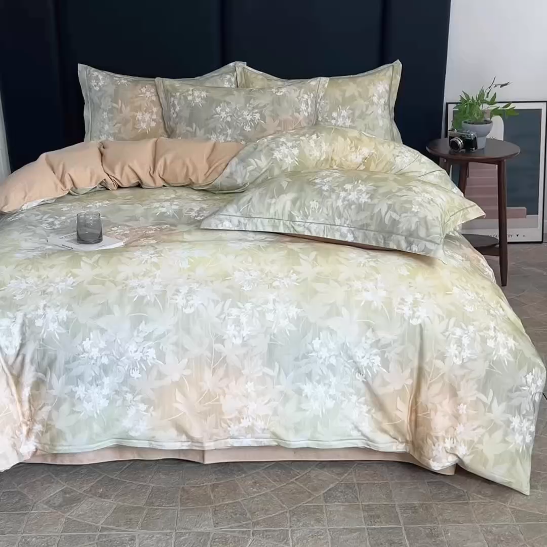 91家纺网 家纺一手货源 找家纺 磨毛世家家纺2025新款金太阳铂金四件套加厚四件套 梦镜