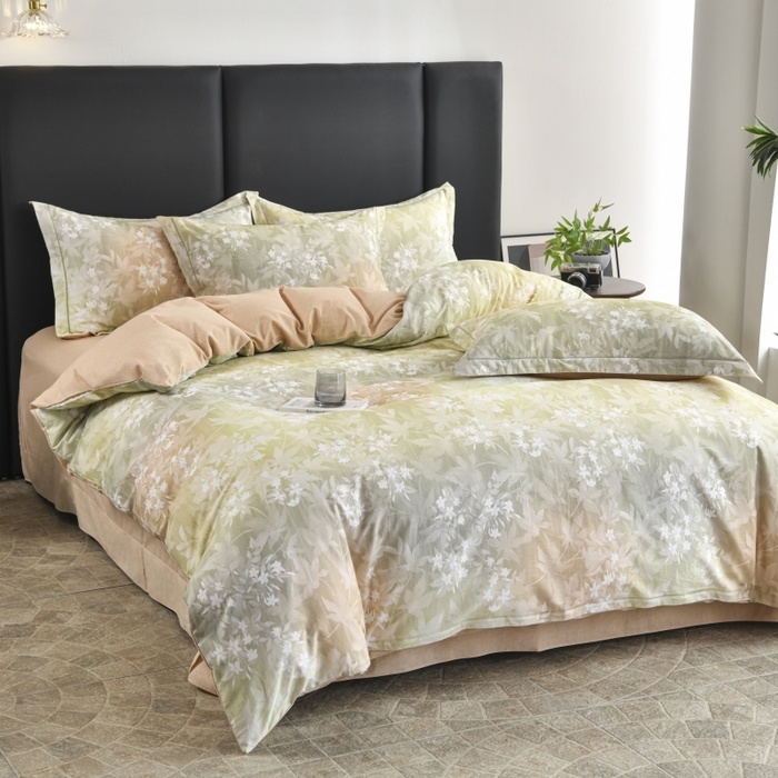 91家纺网 家纺一手货源 找家纺 磨毛世家家纺2025新款金太阳铂金四件套加厚四件套 梦镜