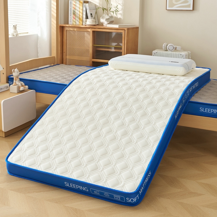 91家纺网 家纺一手货源 找家纺 锦丝钰床垫 2025新款学生网眼透气款乳胶记忆棉床垫 网眼透气款-白色