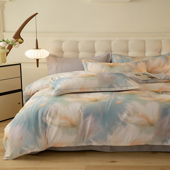 91家纺网 家纺一手货源 找家纺 磨毛世家家纺2025新款金太阳铂金四件套加厚四件套 梦翎