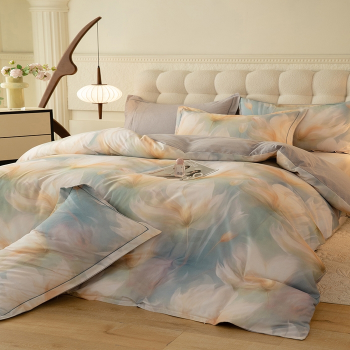 91家纺网 家纺一手货源 找家纺 磨毛世家家纺2025新款金太阳铂金四件套加厚四件套 梦翎