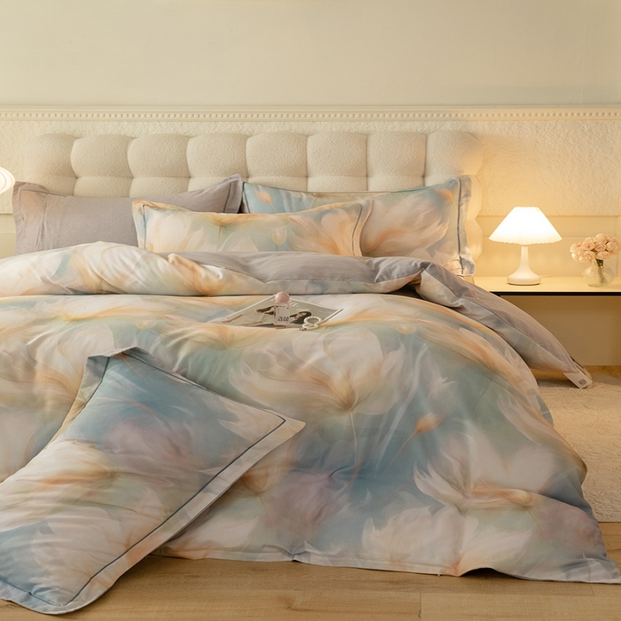 91家纺网 家纺一手货源 找家纺 磨毛世家家纺2025新款金太阳铂金四件套加厚四件套 梦翎