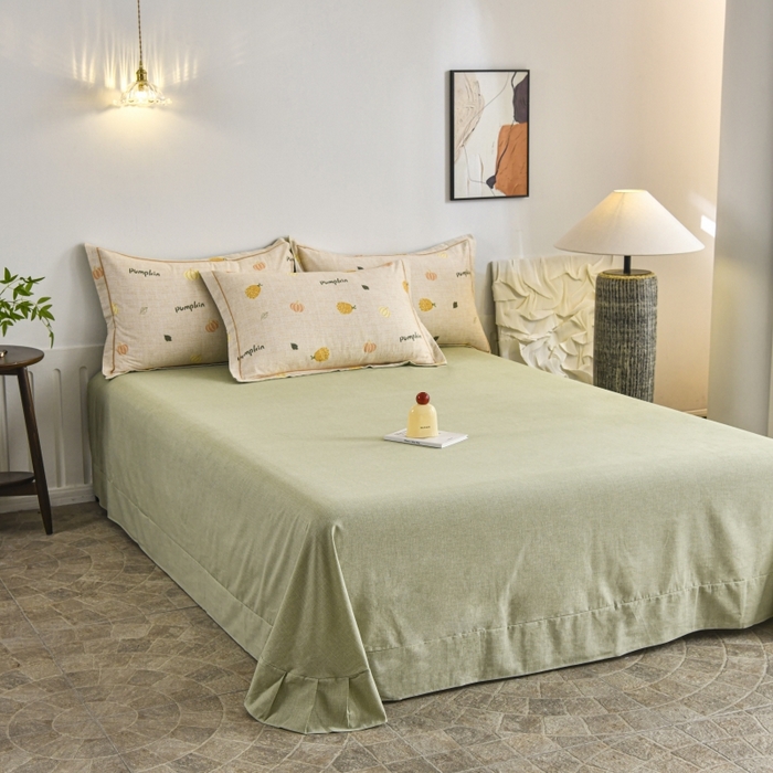 91家纺网 家纺一手货源 找家纺 磨毛世家家纺2025新款金太阳铂金四件套加厚四件套 囡囡瓜念-米