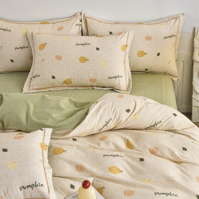 91家纺网 家纺一手货源 找家纺 磨毛世家家纺2025新款金太阳铂金四件套加厚四件套 囡囡瓜念-米