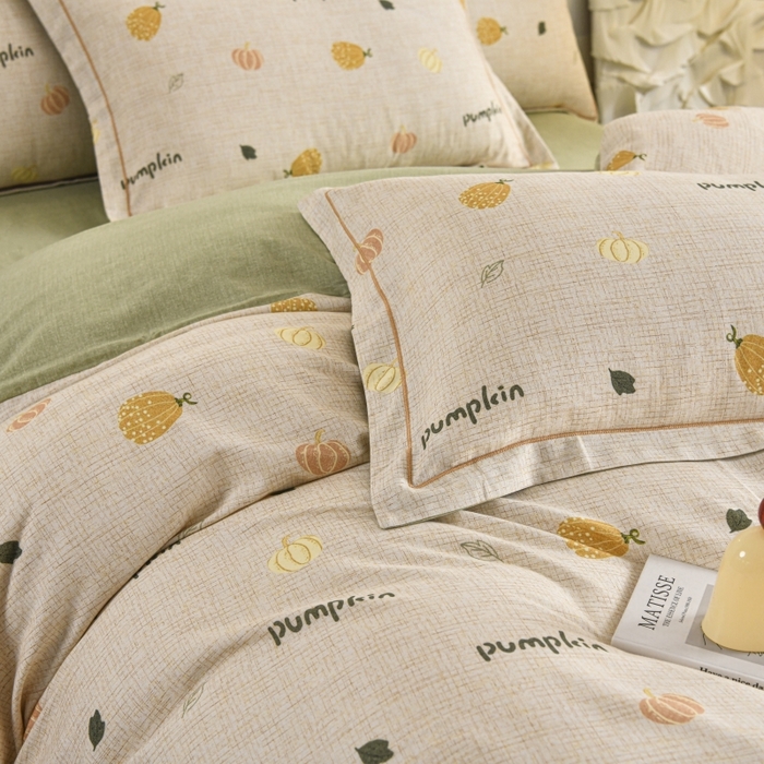 91家纺网 家纺一手货源 找家纺 磨毛世家家纺2025新款金太阳铂金四件套加厚四件套 囡囡瓜念-米