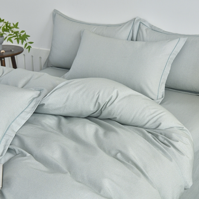 91家纺网 家纺一手货源 找家纺 磨毛世家家纺2025新款金太阳铂金四件套加厚四件套 嫩绿