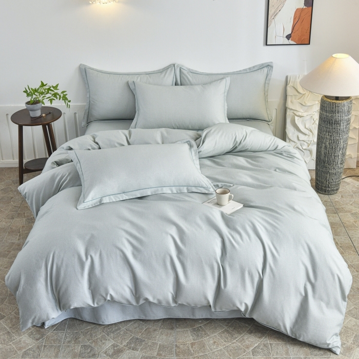 磨毛世家家纺2025新款金太阳铂金四件套加厚四件套 嫩绿