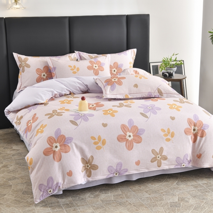 91家纺网 家纺一手货源 找家纺 磨毛世家家纺2025新款金太阳铂金四件套加厚四件套 暖语