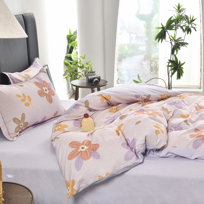 91家纺网 家纺一手货源 找家纺 磨毛世家家纺2025新款金太阳铂金四件套加厚四件套 暖语