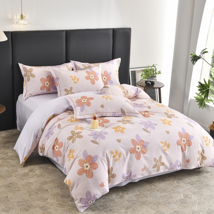 91家纺网 家纺一手货源 找家纺 磨毛世家家纺2025新款金太阳铂金四件套加厚四件套 暖语