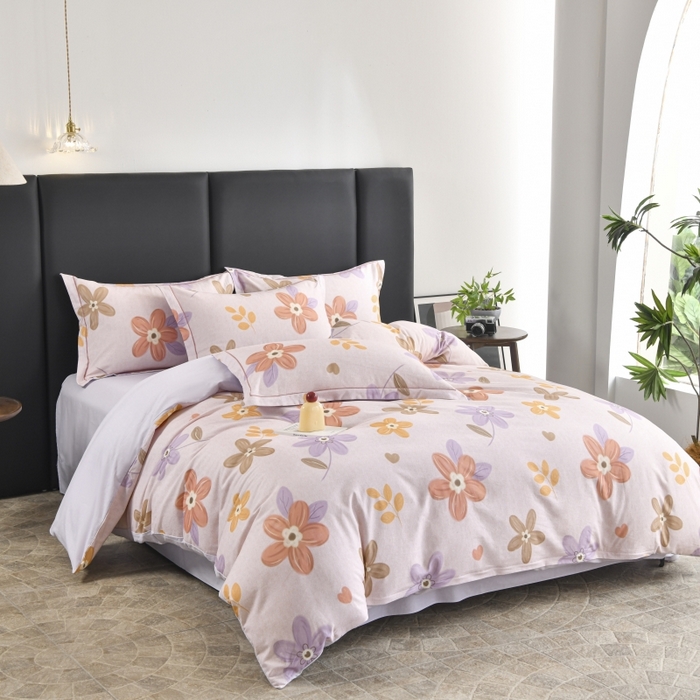 91家纺网 家纺一手货源 找家纺 磨毛世家家纺2025新款金太阳铂金四件套加厚四件套 暖语