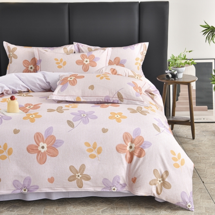 91家纺网 家纺一手货源 找家纺 磨毛世家家纺2025新款金太阳铂金四件套加厚四件套 暖语