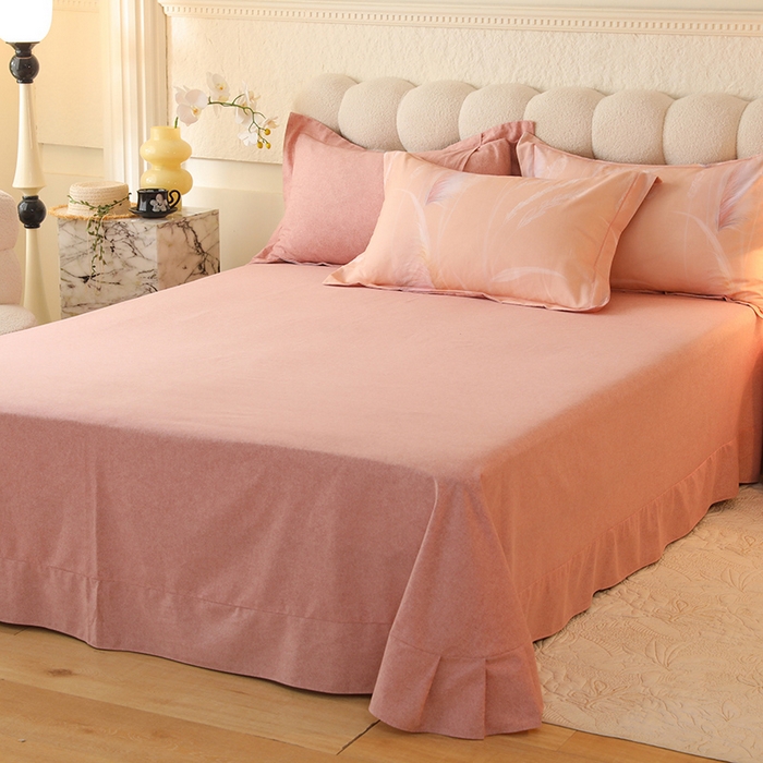 91家纺网 家纺一手货源 找家纺 磨毛世家家纺2025新款金太阳铂金四件套加厚四件套 飘渺