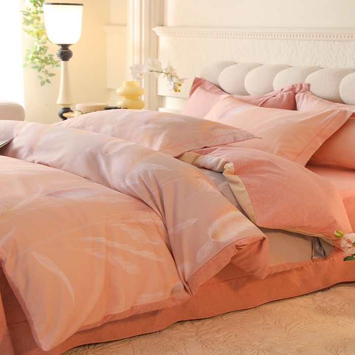 91家纺网 家纺一手货源 找家纺 磨毛世家家纺2025新款金太阳铂金四件套加厚四件套 飘渺