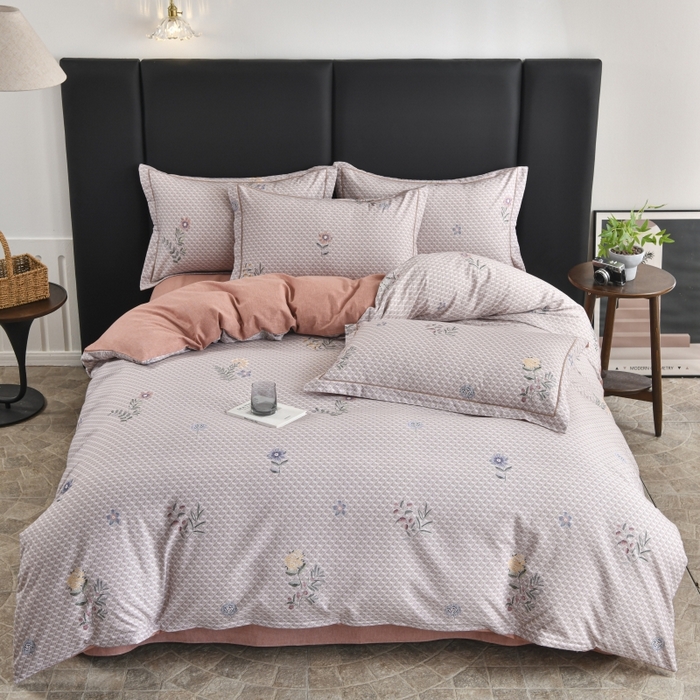 磨毛世家家纺2025新款金太阳铂金四件套加厚四件套 轻语