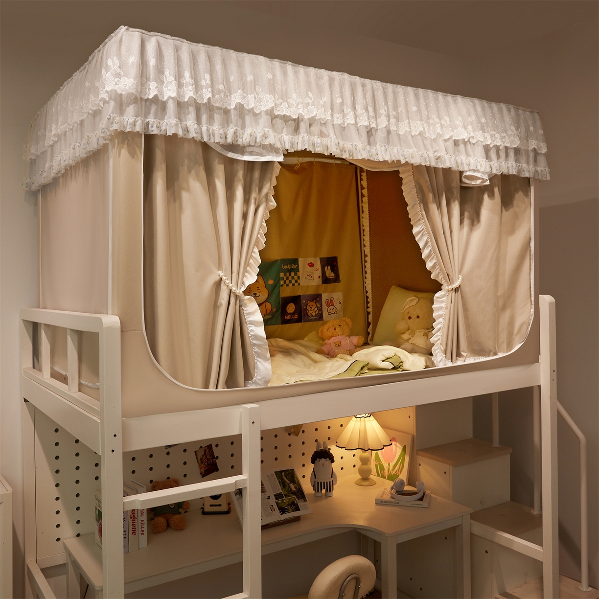 91家纺网 家纺一手货源 找家纺 （总）笙意家纺 2025新款学生季学生宿舍遮光床帘蚊帐