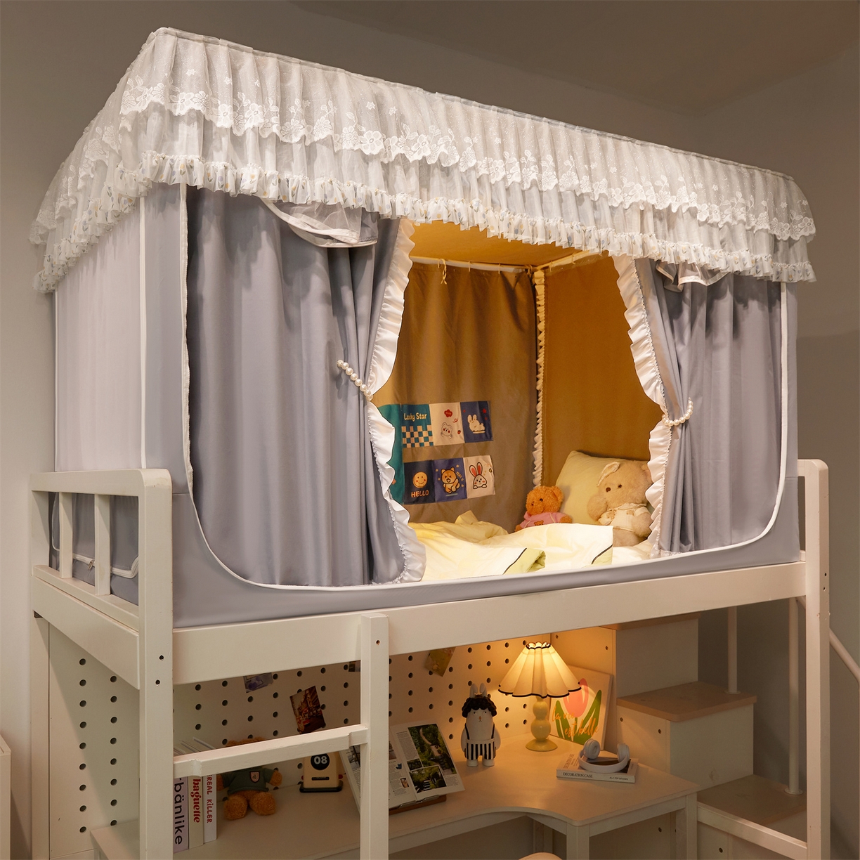 91家纺网 家纺一手货源 找家纺 （总）笙意家纺 2025新款学生季学生宿舍遮光床帘蚊帐