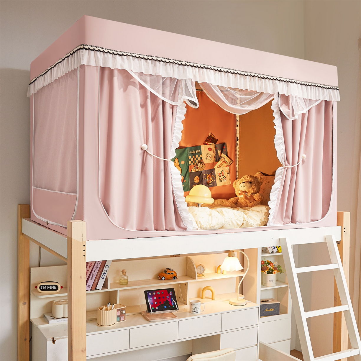 91家纺网 家纺一手货源 找家纺 （总）笙意家纺 2025新款学生季学生宿舍遮光床帘蚊帐