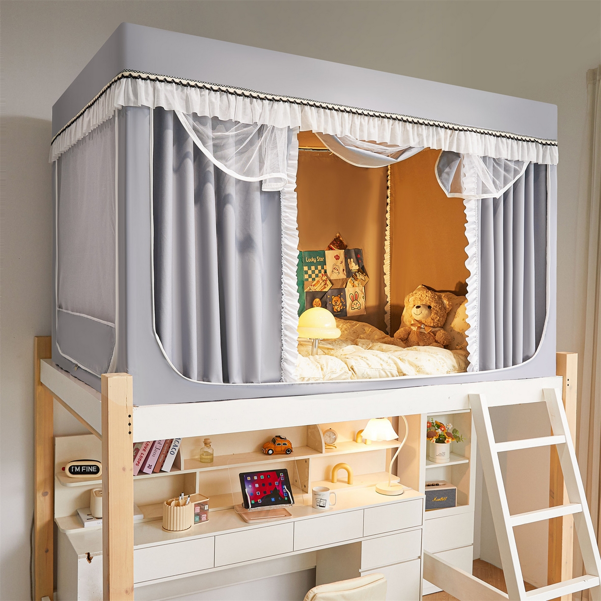 91家纺网 家纺一手货源 找家纺 （总）笙意家纺 2025新款学生季学生宿舍遮光床帘蚊帐