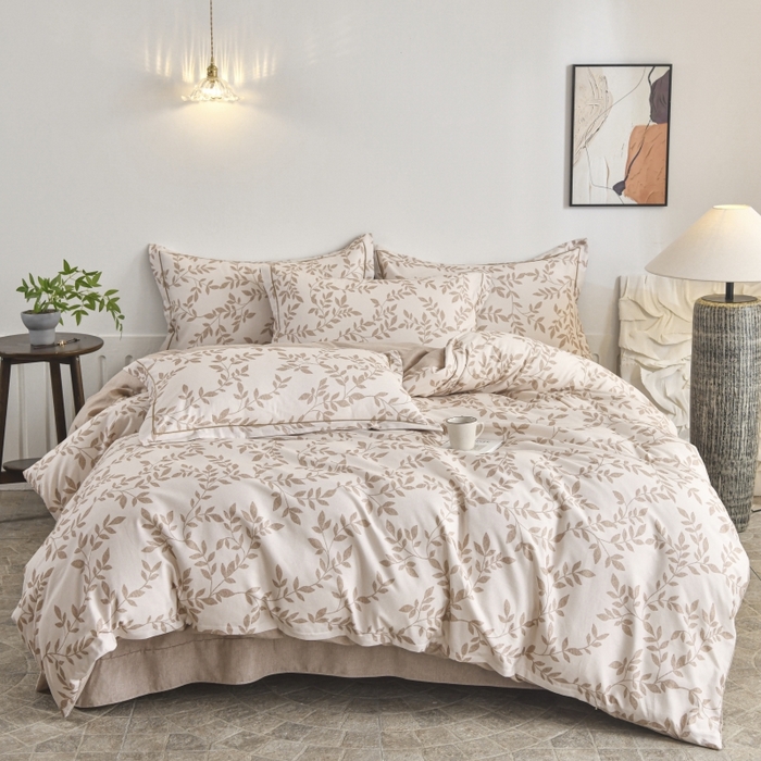 91家纺网 家纺一手货源 找家纺 磨毛世家家纺2025新款金太阳铂金四件套加厚四件套 叶倾城