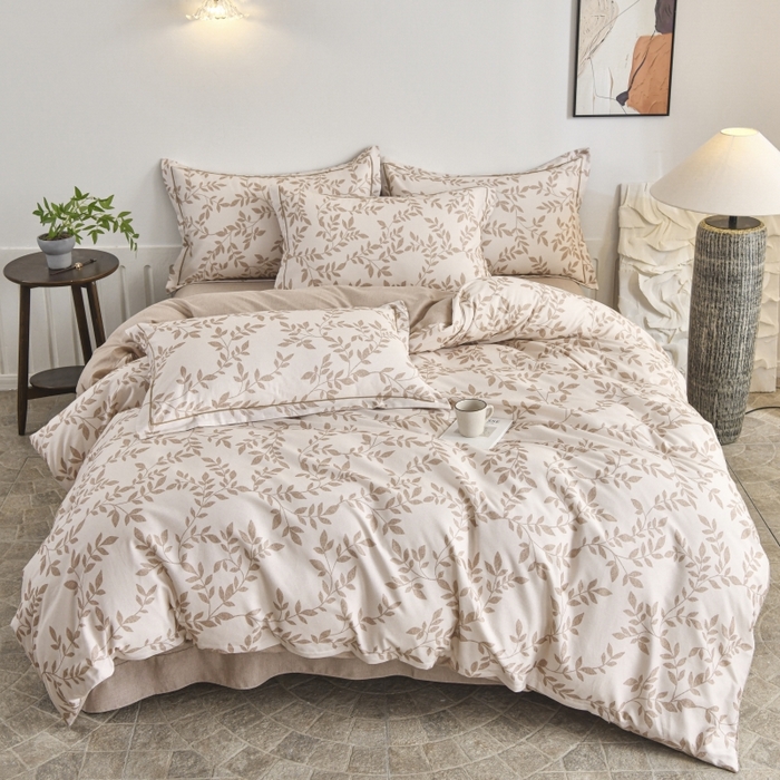 91家纺网 家纺一手货源 找家纺 磨毛世家家纺2025新款金太阳铂金四件套加厚四件套 叶倾城