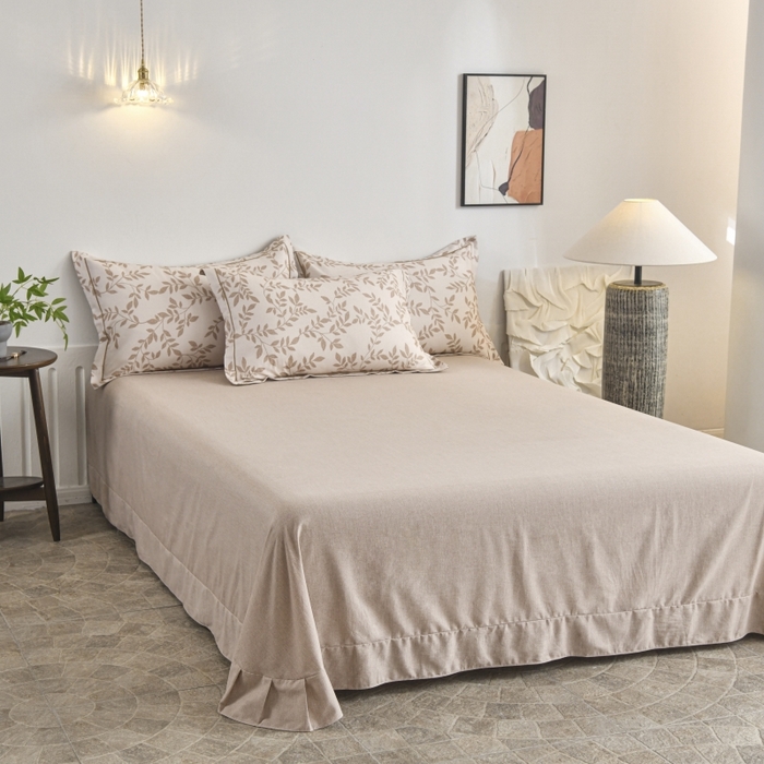 91家纺网 家纺一手货源 找家纺 磨毛世家家纺2025新款金太阳铂金四件套加厚四件套 叶倾城